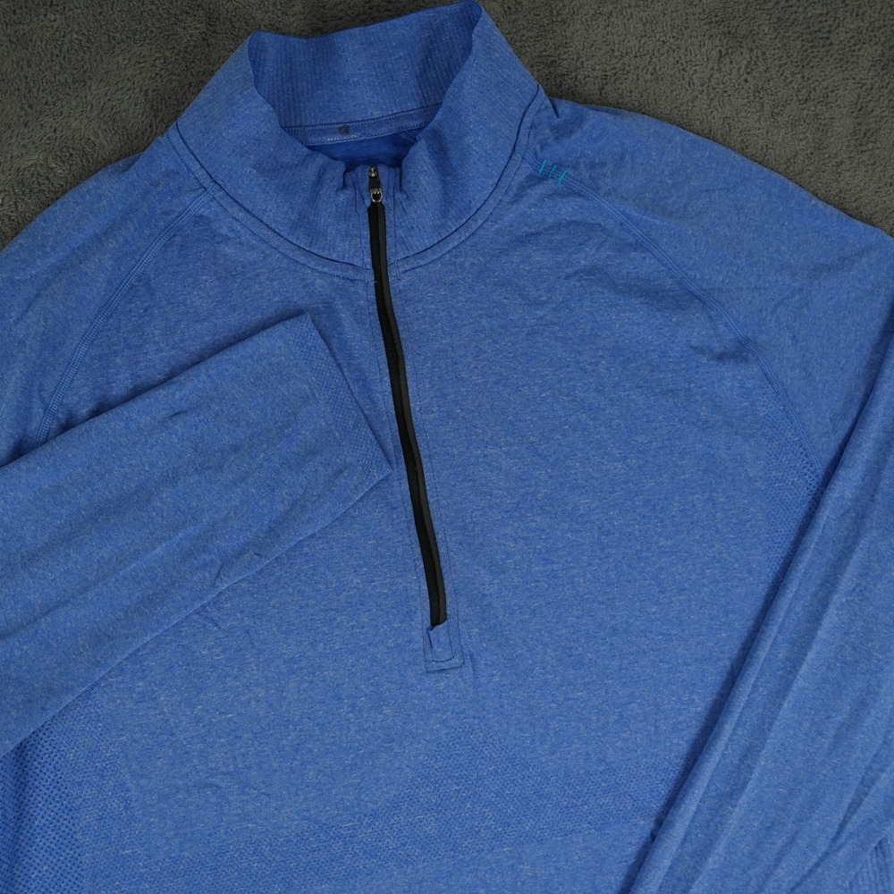 Lululemon Metal Vent Tech 1/2 Zip Pullover Mens XL Blue Heathered Thumbholes